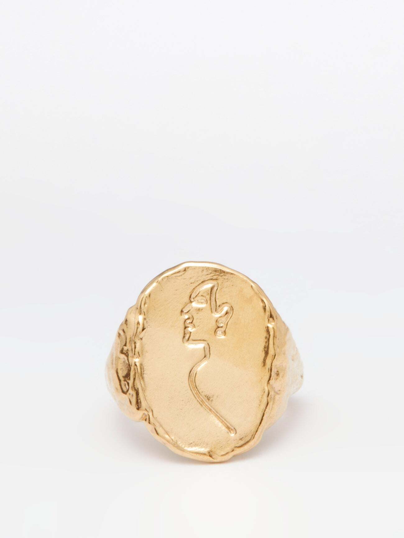 Anita Berisha - Femme 14kt Gold-plated Signet Ring - Womens - Yellow Gold