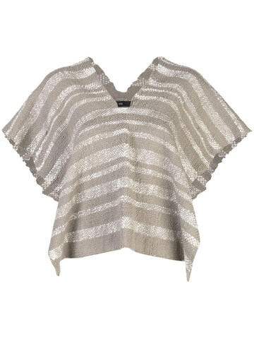 VOZ Gradient knitted poncho in grey