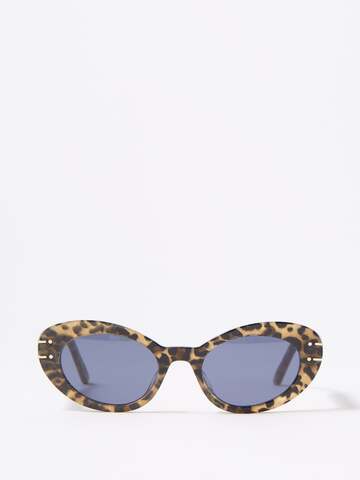 dior - diorsignature b3u cat-eye acetate sunglasses - womens - beige multi
