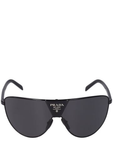 prada catwalk pilot metal sunglasses in black / grey