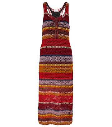 ANNA KOSTUROVA Marsala striped crochet maxi dress