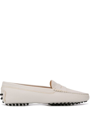 tod's gommino driving shoes in white