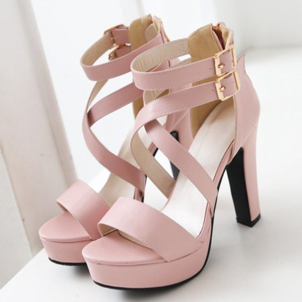 rose pink sandal heels