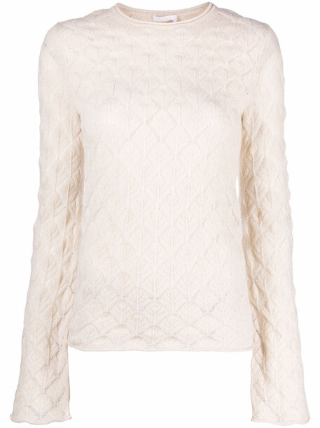 Chloé Chloé shell-knit cashmere top - White