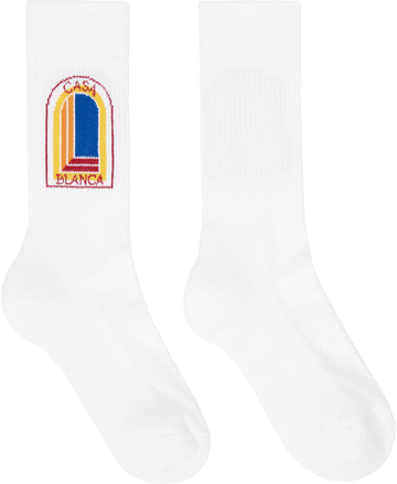 casablanca white ribbed socks