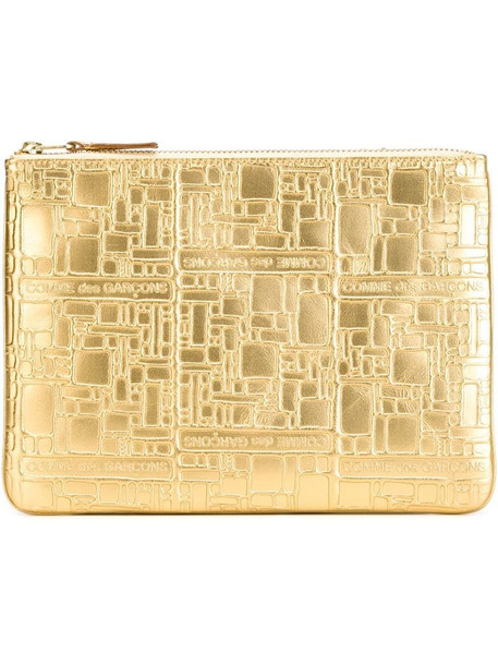Comme Des Garçons Wallet 'Embossed Logo' purse in metallic