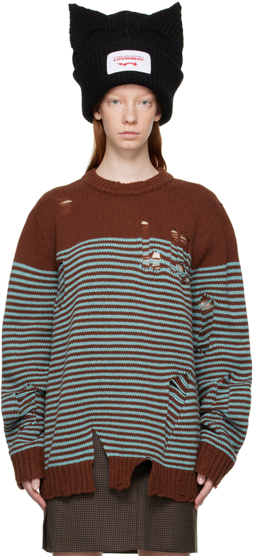 charles jeffrey loverboy brown mega shred sweater