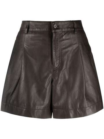 P.A.R.O.S.H. P.A.R.O.S.H. high-waist leather shorts - Brown