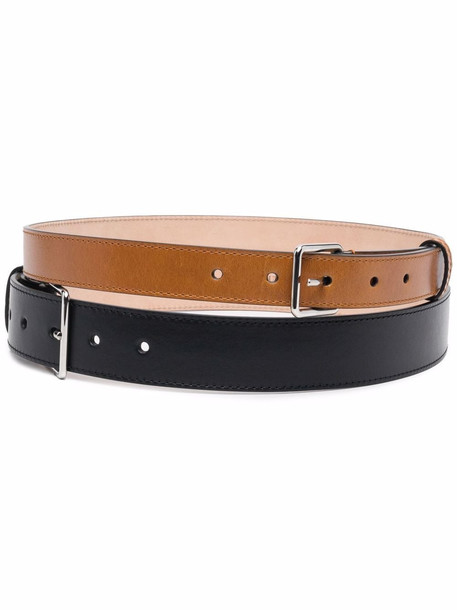 Alexander McQueen double-buckle leather belt - Black