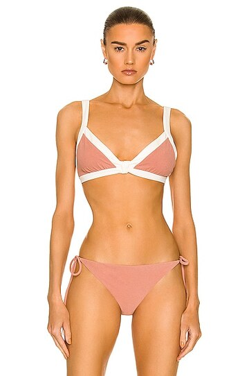 johanna ortiz little shore bikini top in rose