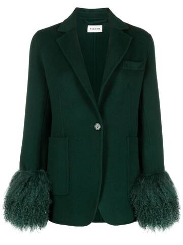p.a.r.o.s.h. p.a.r.o.s.h. fur-trim tailored blazer - green