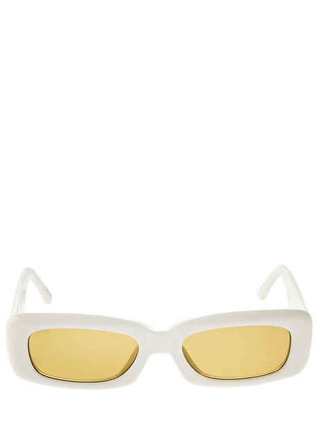THE ATTICO Mini Marfa Squared Acetate Sunglasses in brown / white
