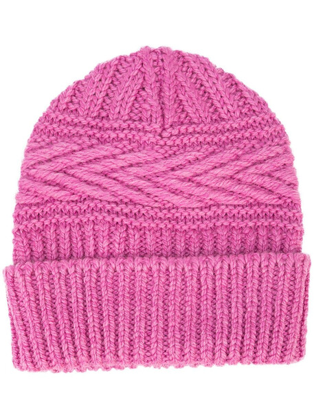 Isabel Marant chunky knit beanie - 40PK PINK
