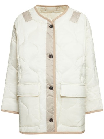 THE FRANKIE SHOP Teddy Quilted Nylon Jacket in ivory