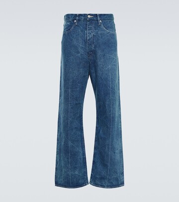 auralee faded wide-leg cotton jeans in blue