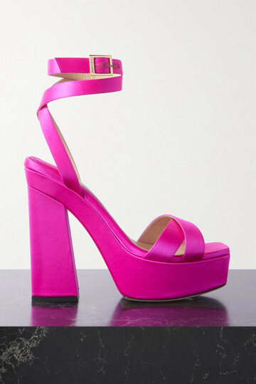 jimmy choo - gaia 140 satin platform sandals - pink