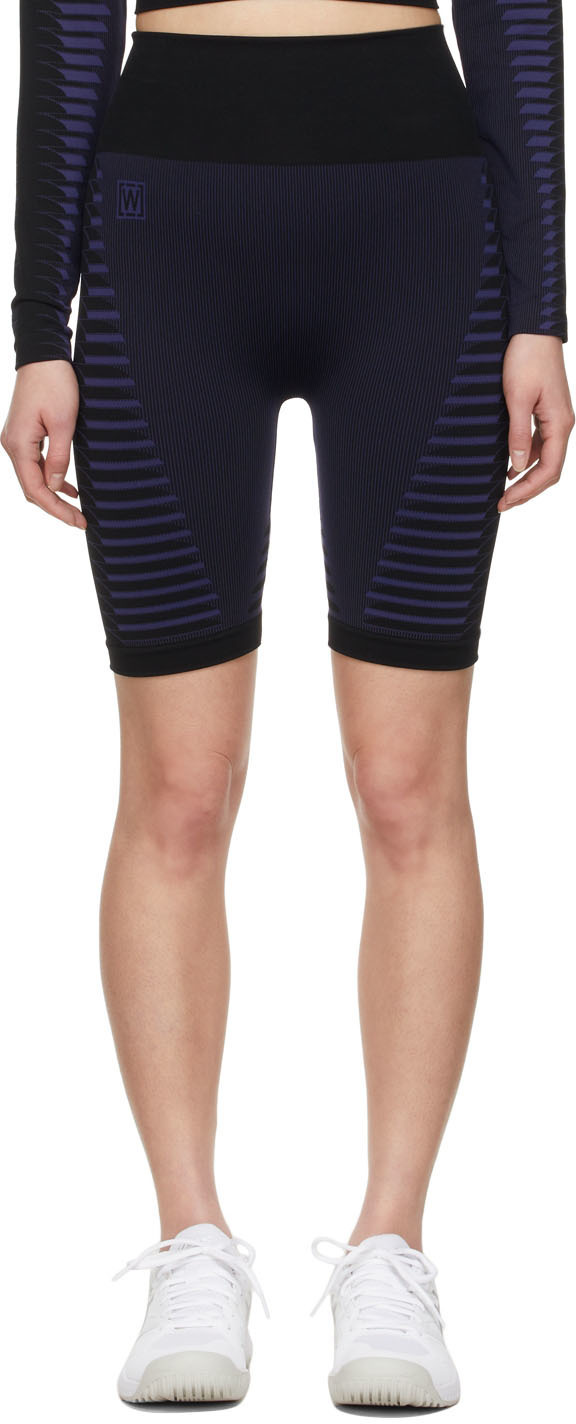 Wolford Black Nylon Sport Shorts in indigo