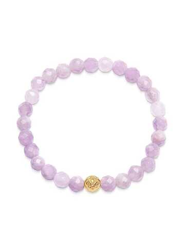 nialaya jewelry logo-bead amethyst stone bracelet - purple