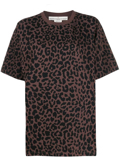 Golden Goose ripped leopard-print T-shirt in brown