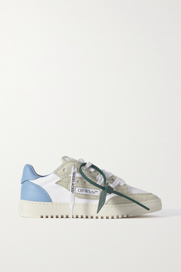 off-white - off-court 5.0 suede- and leather-trimmed canvas sneakers - it36