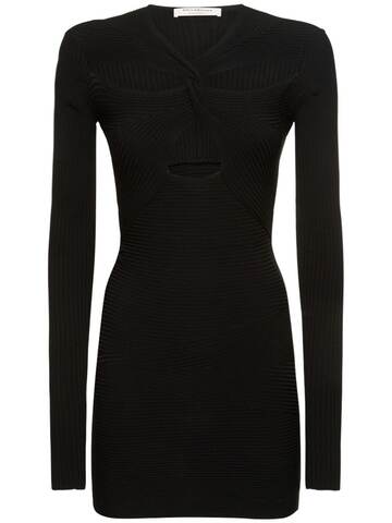 philosophy di lorenzo serafini stretch viscose jersey mini dress in black