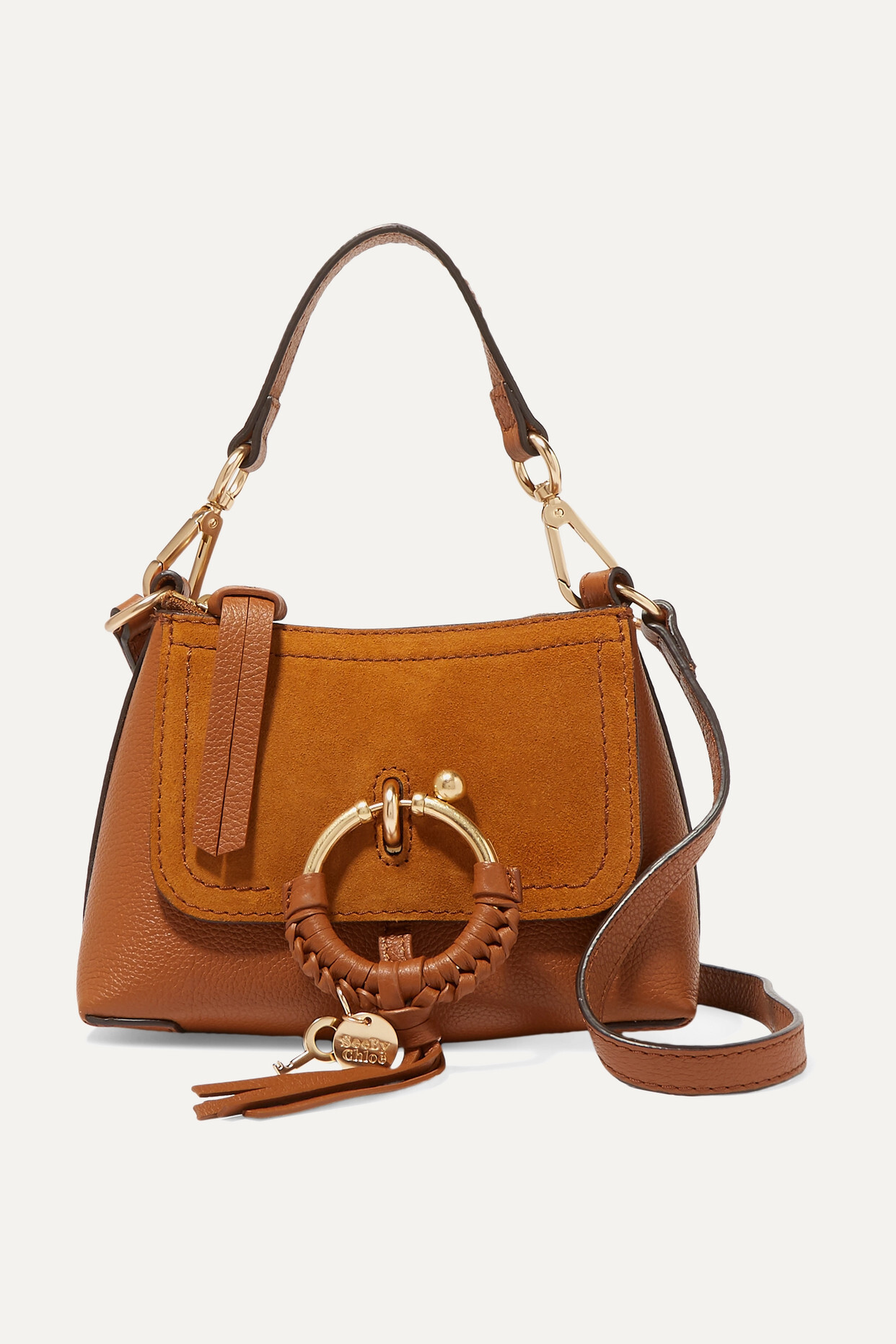 See By Chloé See By Chloé - Joan Mini Textured-leather And Suede Shoulder Bag - Brown