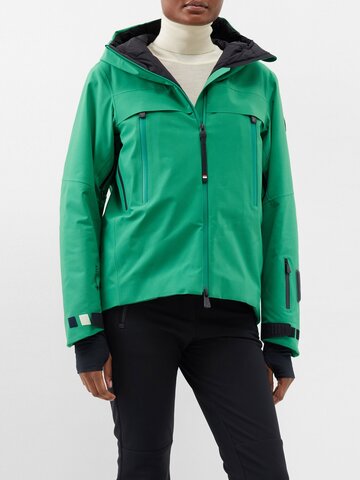 moncler grenoble - chanavey hooded goretex down ski jacket - womens - green
