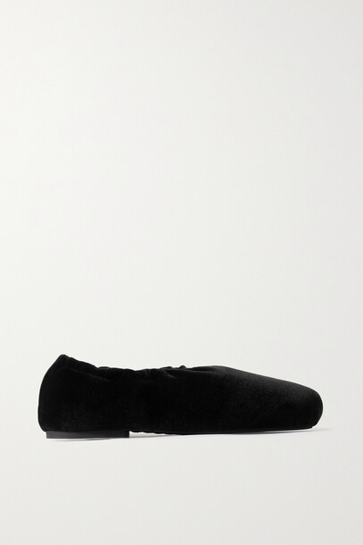 Khaite - Logan Velvet Ballet Flats - Black