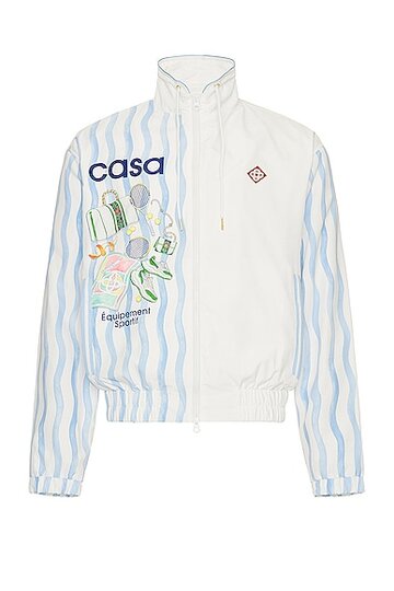 casablanca shell suit nylon jacket in white