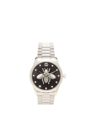 gucci - g-timeless stainless-steel watch - mens - silver