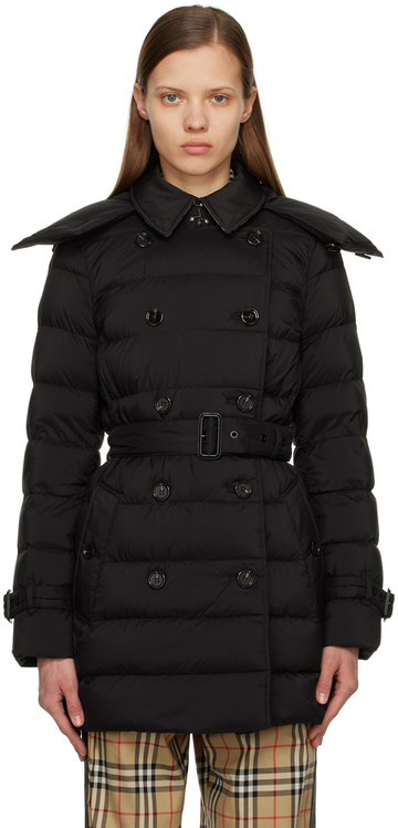 burberry black quilted puffer down coat