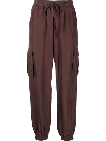 P.A.R.O.S.H. P.A.R.O.S.H. drawstring cargo silk trousers - Brown