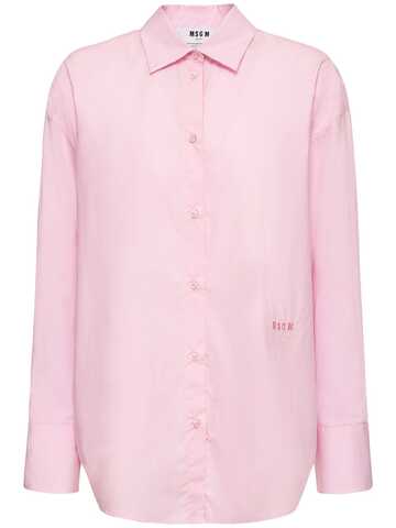 msgm cotton poplin shirt in pink