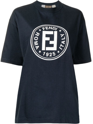 Fendi Pre-Owned vintage logo print T-shirt in black