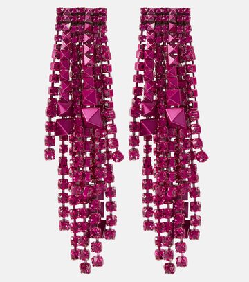 valentino brightrain rockstud drop earrings in pink