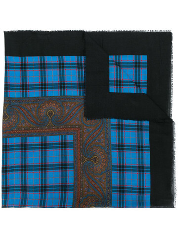 Yves Saint Laurent Pre-Owned contrast pattern scarf in blue