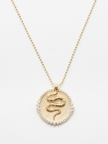sydney evan - bolita diamond & 14kt gold necklace - womens - gold multi