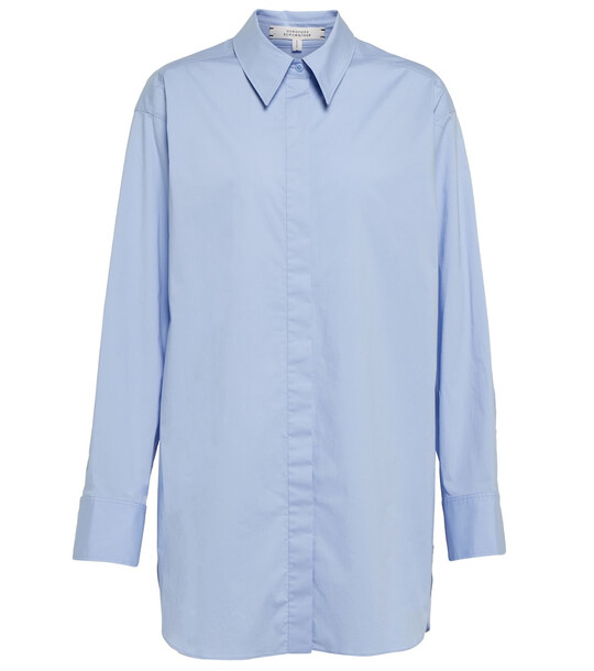 Dorothee Schumacher Poplin Power cotton-blend shirt in blue