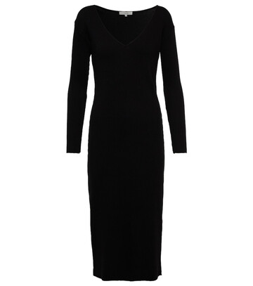 Vince Ribbed-knit midi dress in black