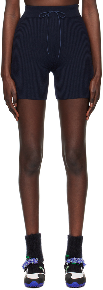 Cecilie Bahnsen Navy Imona Shorts in blue