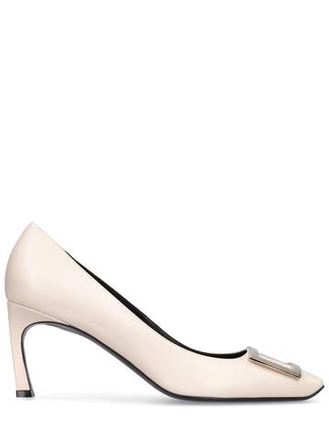 roger vivier 70mm trompette leather pumps in white