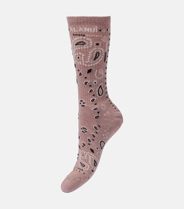 alanui bandana cotton-blend socks in pink