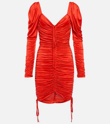 dolce&gabbana ruched minidress in red