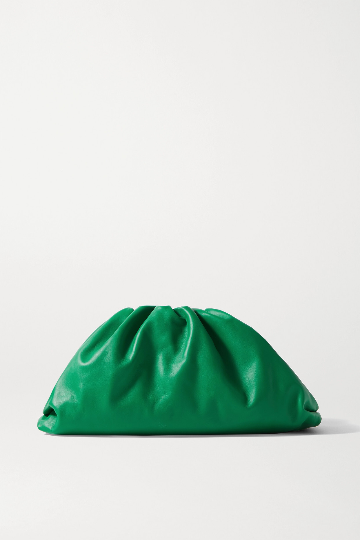 Bottega Veneta - The Pouch Large Gathered Leather Clutch - Green
