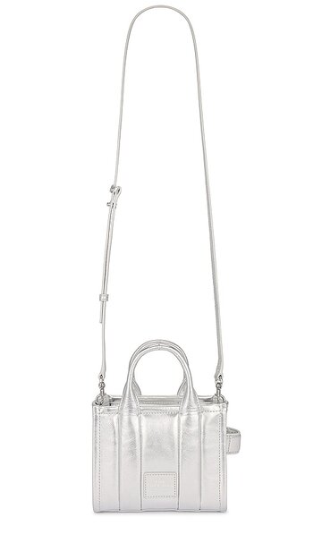 marc jacobs the micro tote in metallic silver