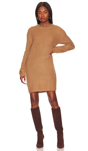 Stitches & Stripes Lana Sweater Dress in Brown in camel