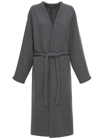 KASSL EDITIONS Long Wool & Cashmere Coat W/belt in grey