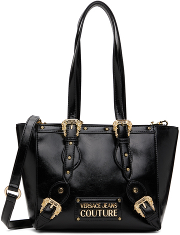 versace jeans couture ssense exclusive black small buckle tote
