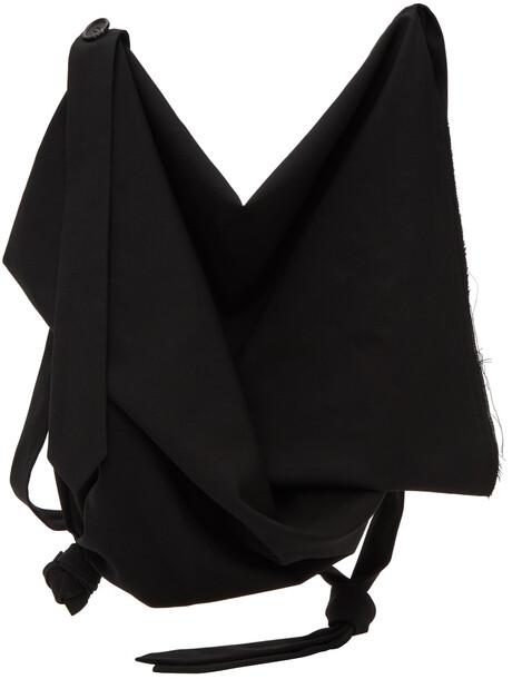 Regulation Yohji Yamamoto Black Wool Twisted Shoulder Bag