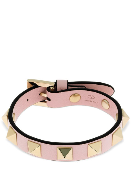 VALENTINO Rockstud Leather Bracelet in rose